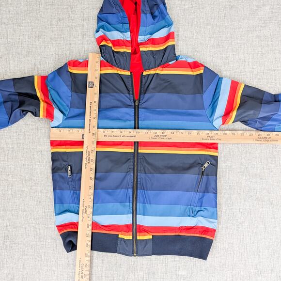 Paul Smith Junior Reversible Hooded Jacket Multi color striped size 14A fits XS - Picture 4 of 11